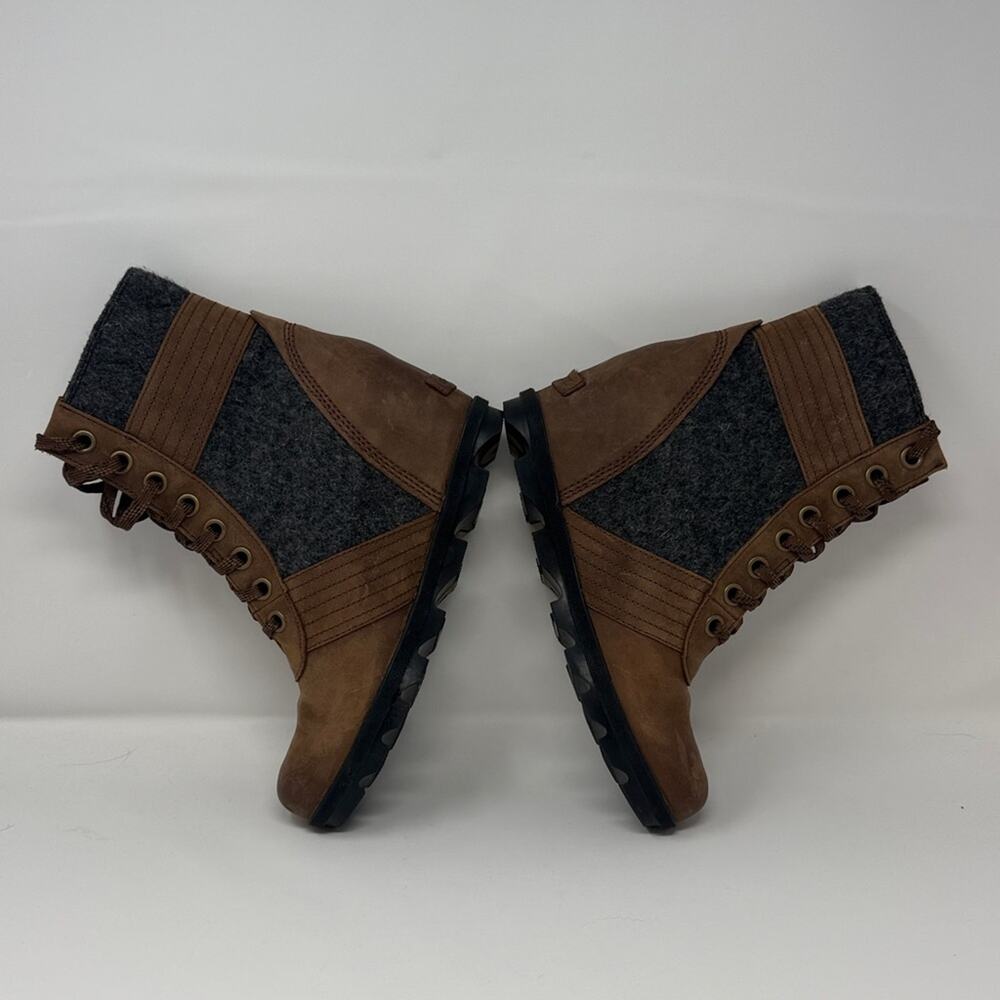 Sorel Women's Lexie Wedge Waterproof Leather Boots - Brown/Gray - Picture 6 of 8